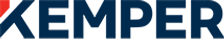 Kemper logo in dark blue and orange on a white background