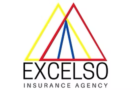EXCELSO Insurance Agency logo with red, yellow, and blue triangle outlines