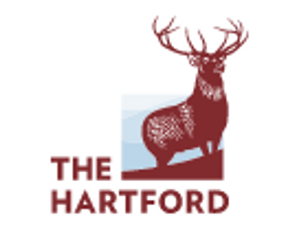 The Hartford logo with maroon stag illustration and text on white background
