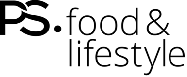 Een zwart-wit logo voor ps food en lifestyle