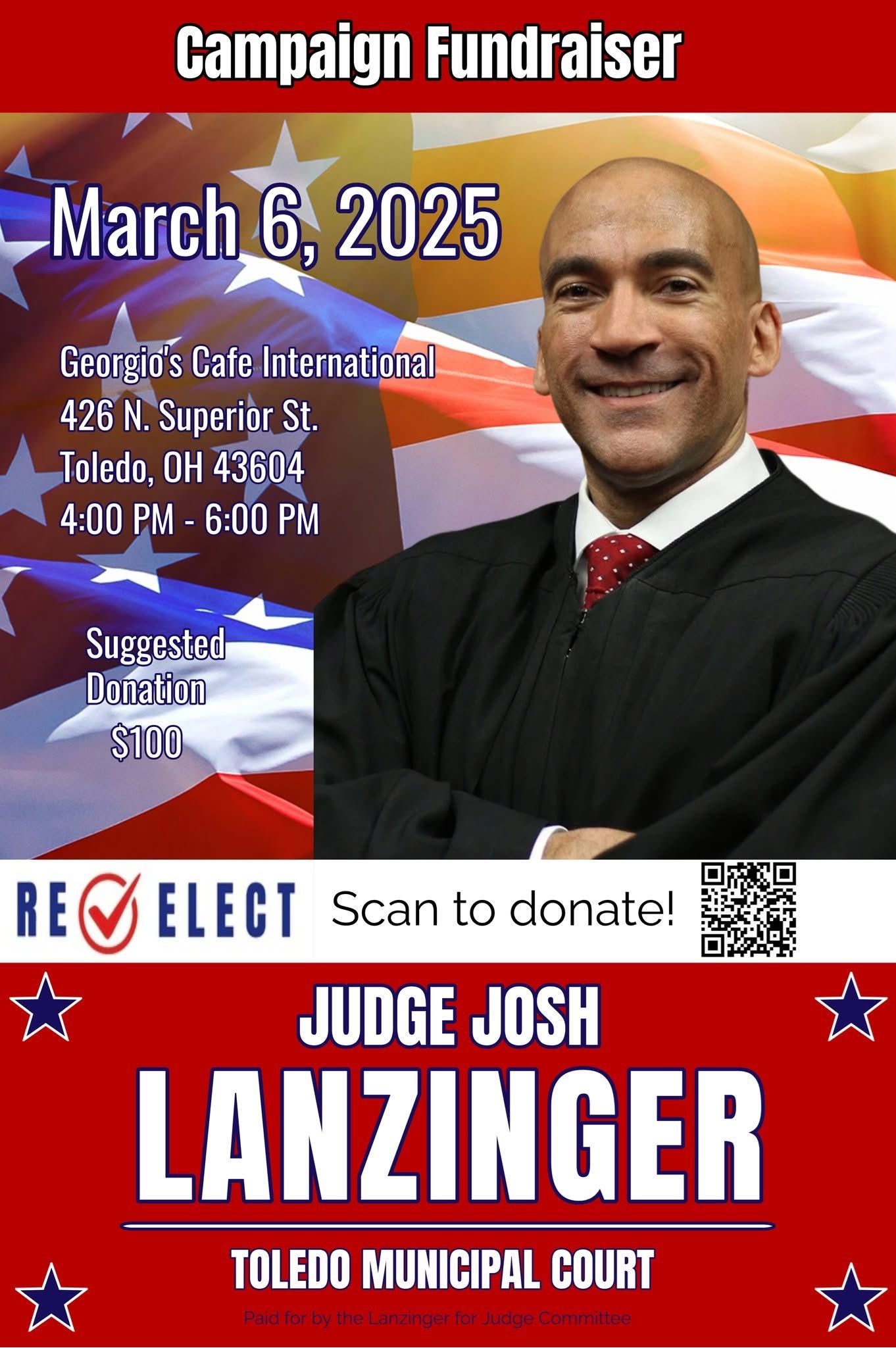 Toledo Municipal Court Judge Josh Lanzinger Fundraiser