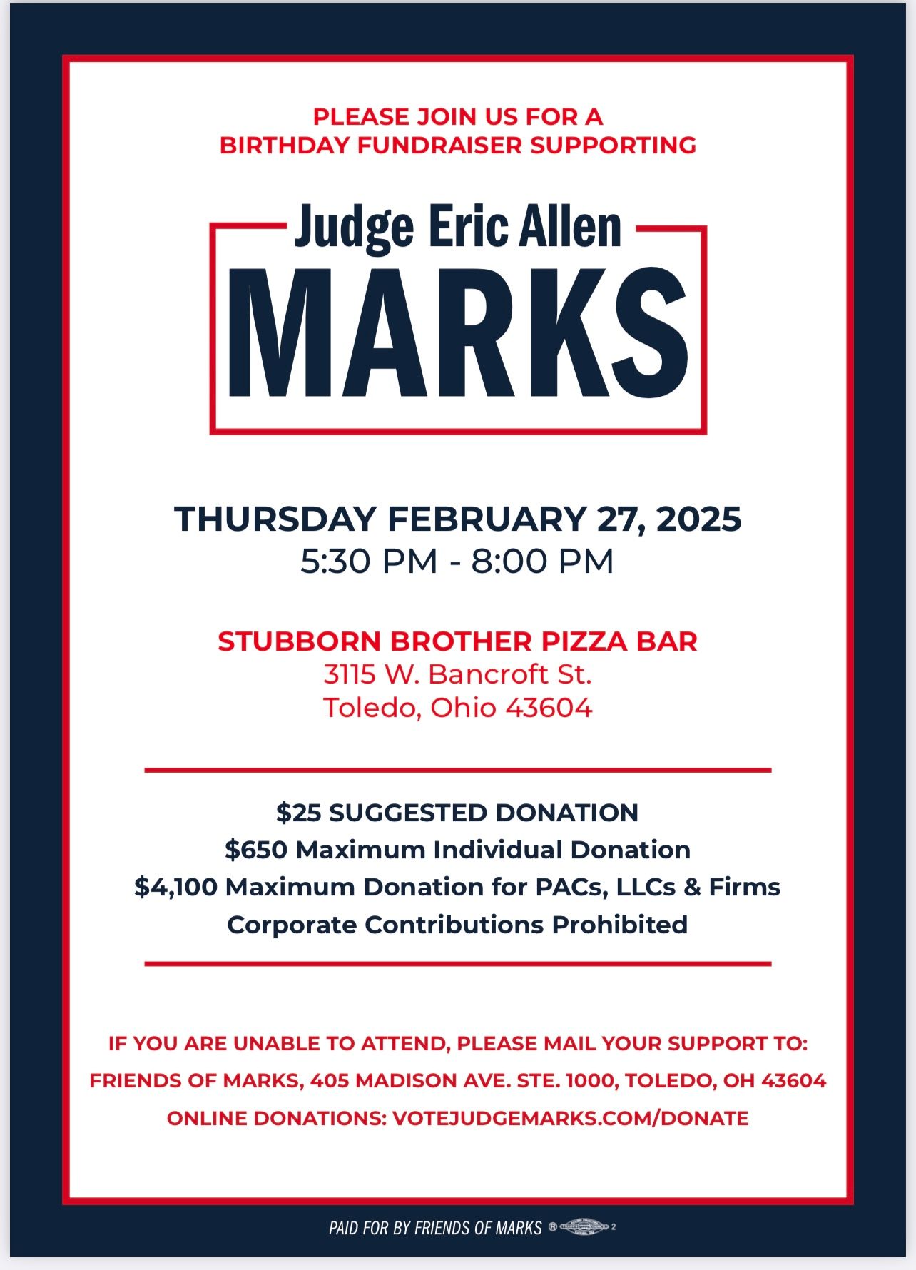 Judge Eric Allen Marks Fundraiser