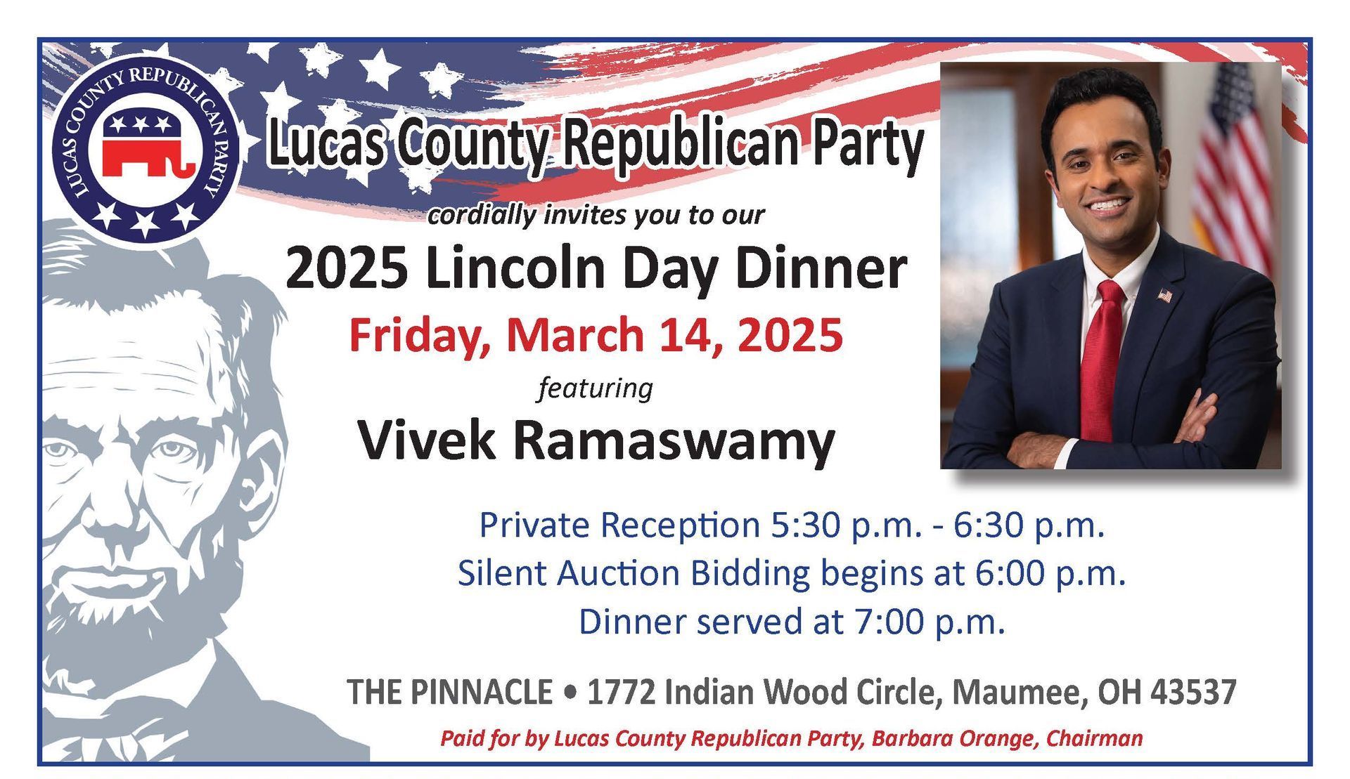 Vivek Ramaswamy Keynote Speaker Lucas County Republican Party Lincoln Day