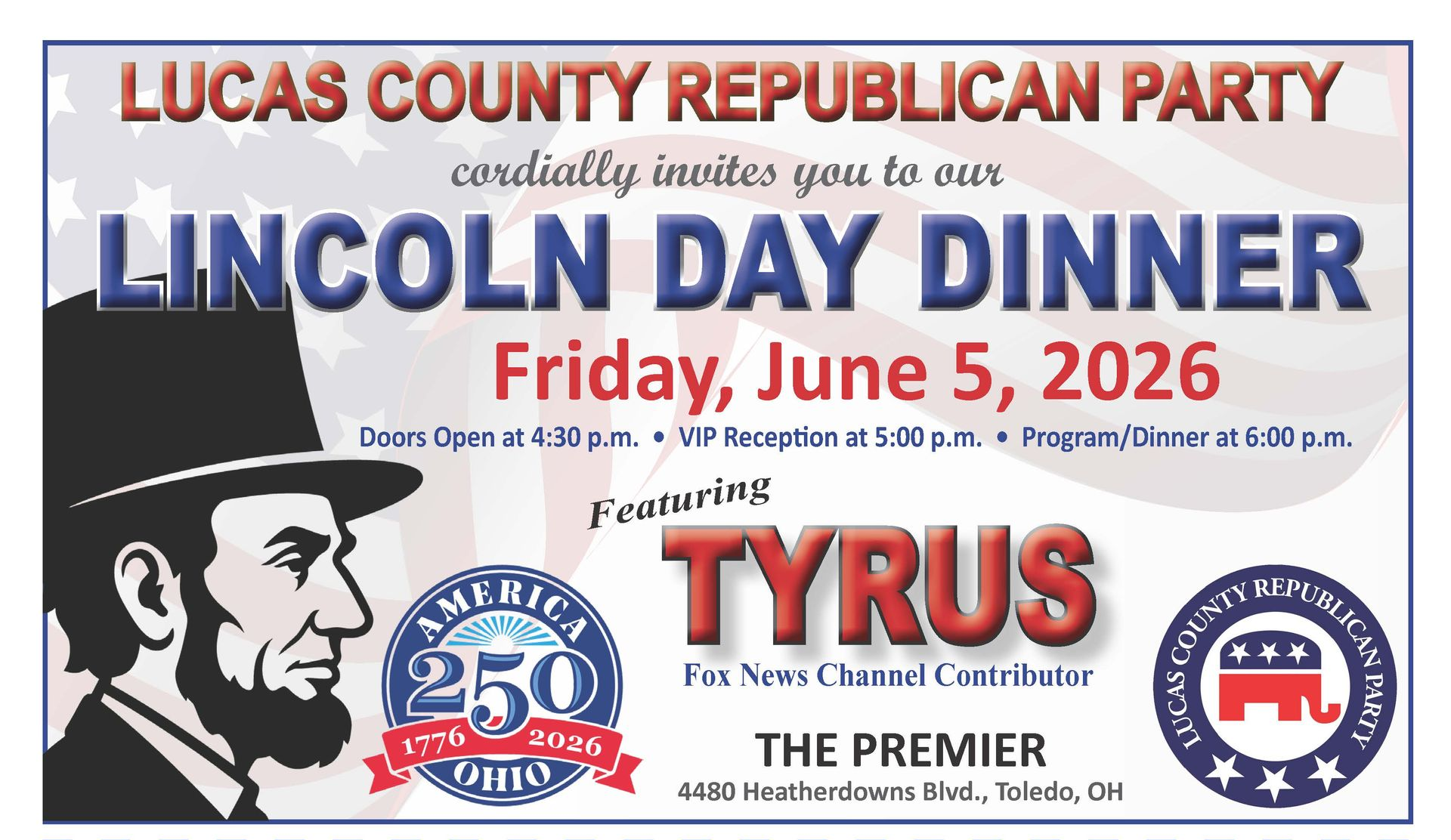 Lucas County Republican Party 2026 Lincoln Day Dinner