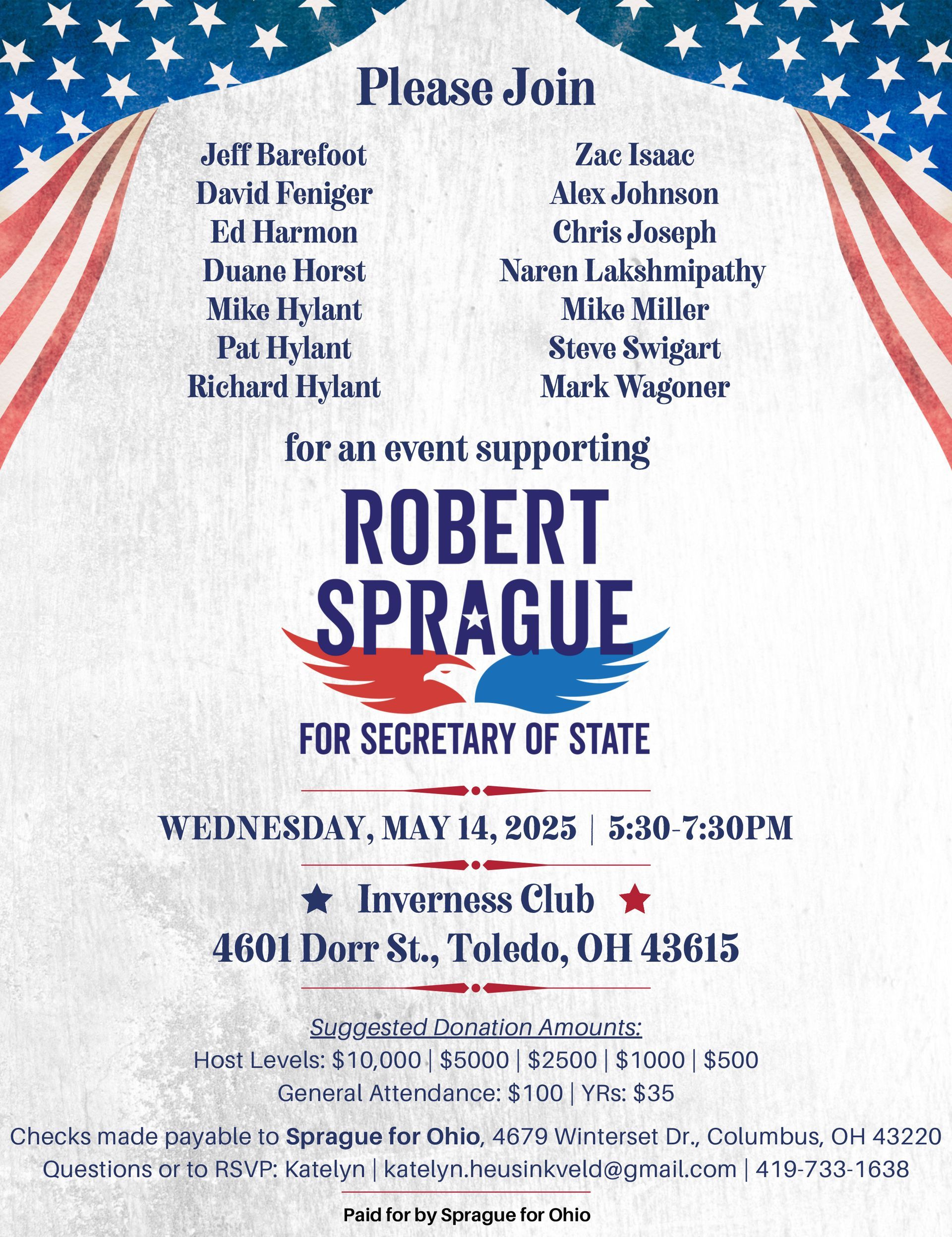 Robert Sprague for Secretary of State