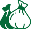Two green money bags.