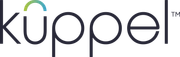 Un primer plano de un logotipo de Kuppel sobre un fondo blanco.