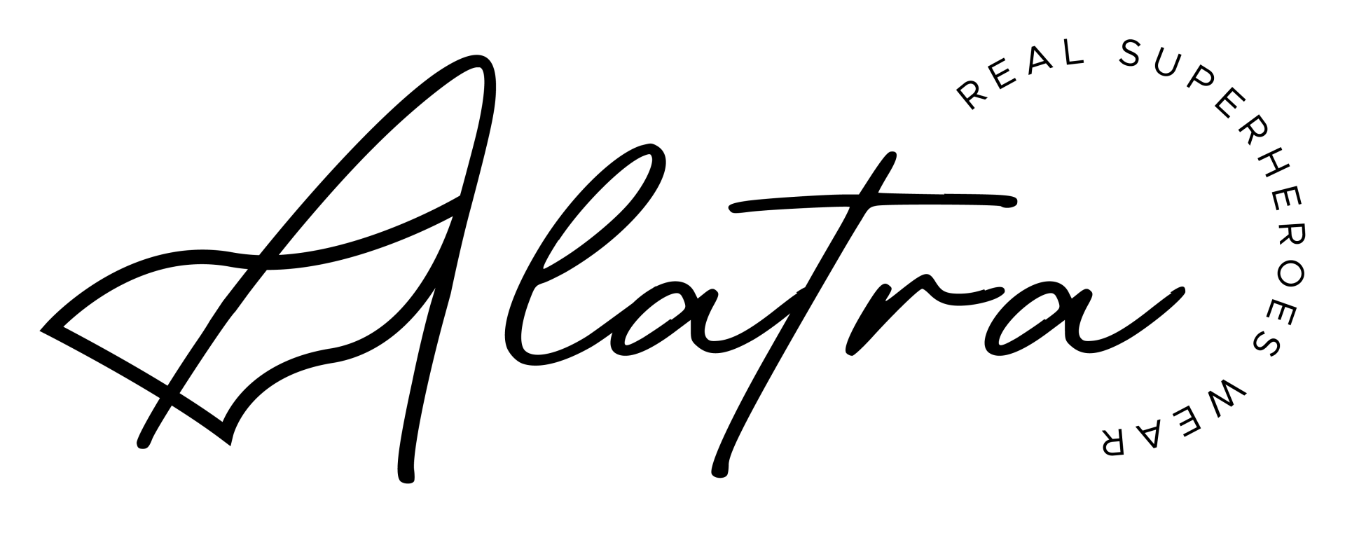 Un logotipo en blanco y negro para una empresa llamada alatra.