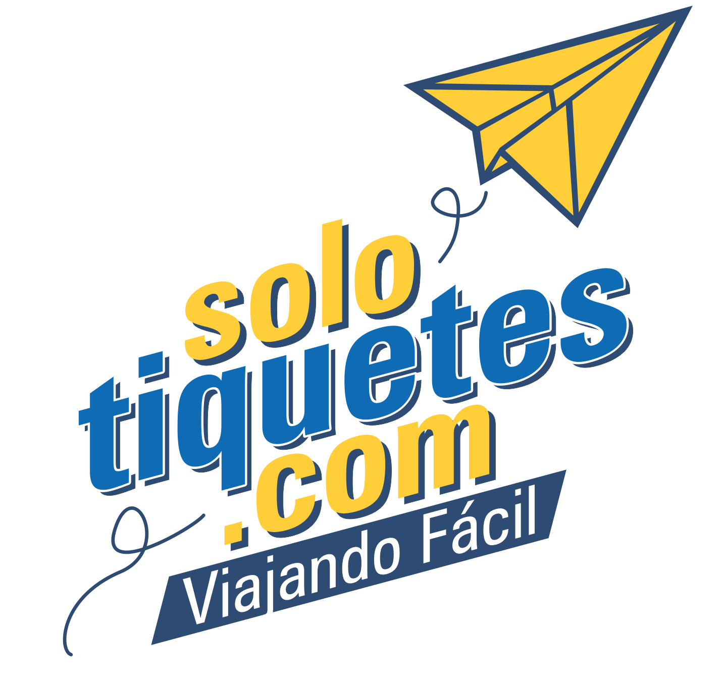 Un logotipo para solo tiquetes com con un avión de papel.