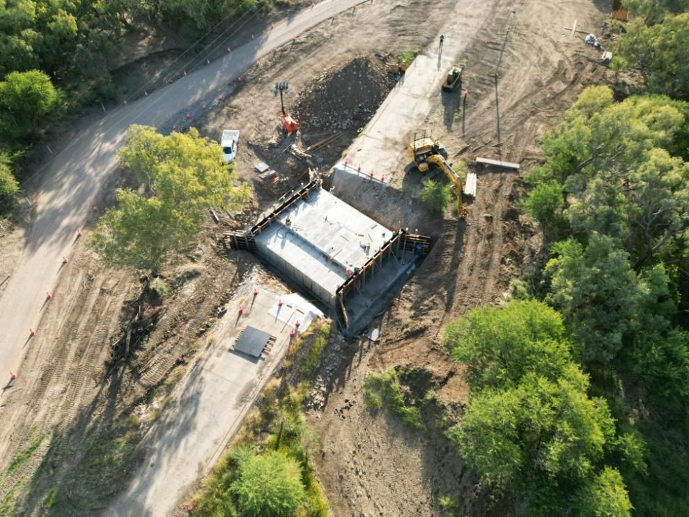 An Aerial View of a Construction Site Surrounded by Trees and Dirt — Lohman Contracting in Emerald, QLD