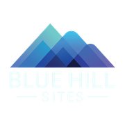Blue mountain range logo with 