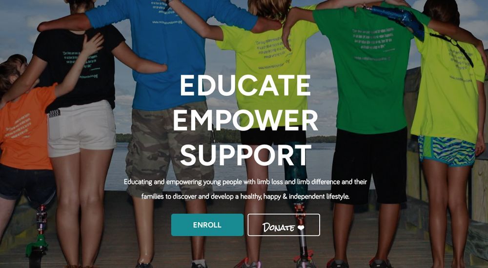 Group of people with and without disabilities arm-in-arm. Text: Educate, empower, support. Donate button.