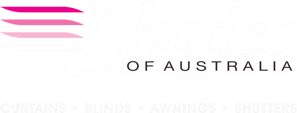 Logo with pink horizontal lines and the words