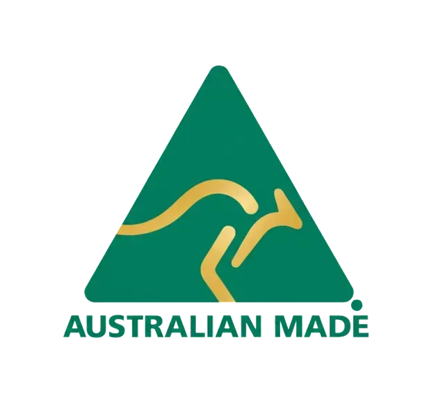 White circle with faint text and small dots, likely a logo or emblem.