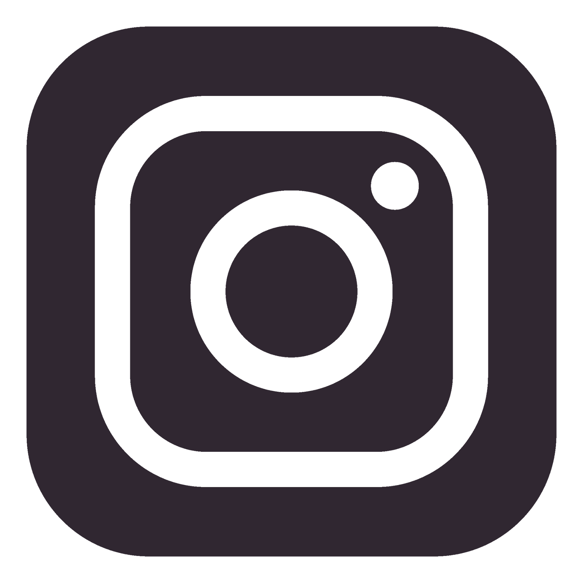 Instagram logo: white camera icon on a dark purple square background.