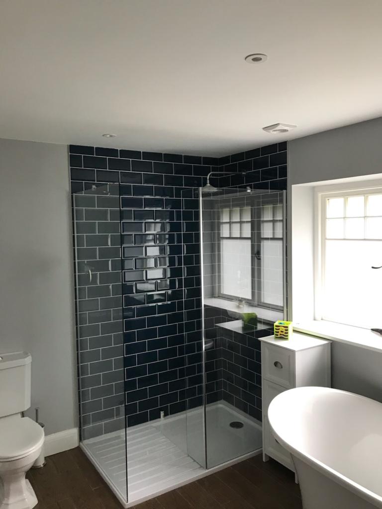 Tiled shower cubicle