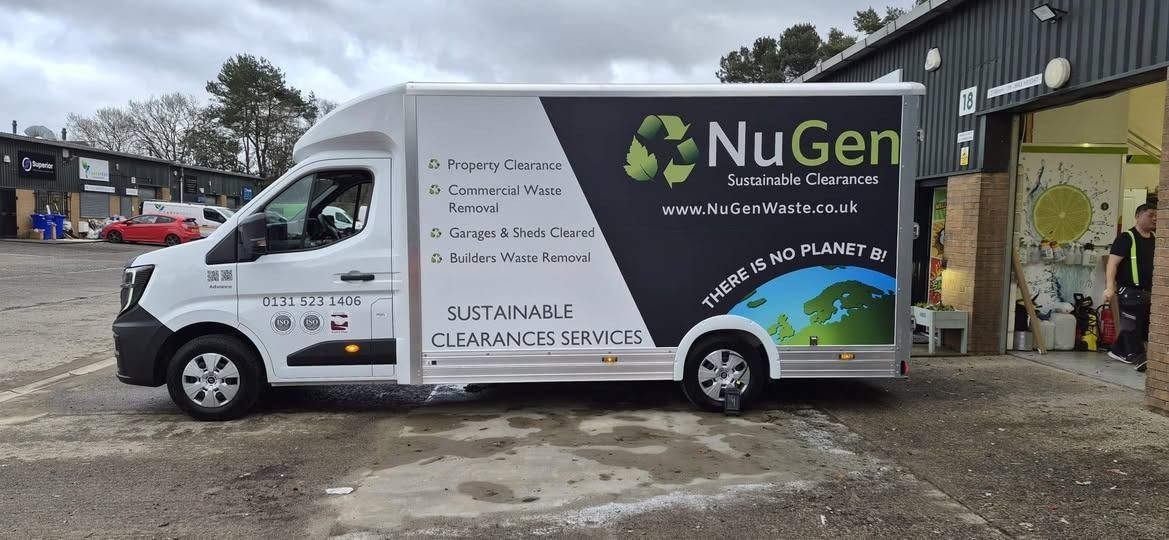 NuGen Waste branded vehicle for office clearance and commercial waste removal in Edinburgh