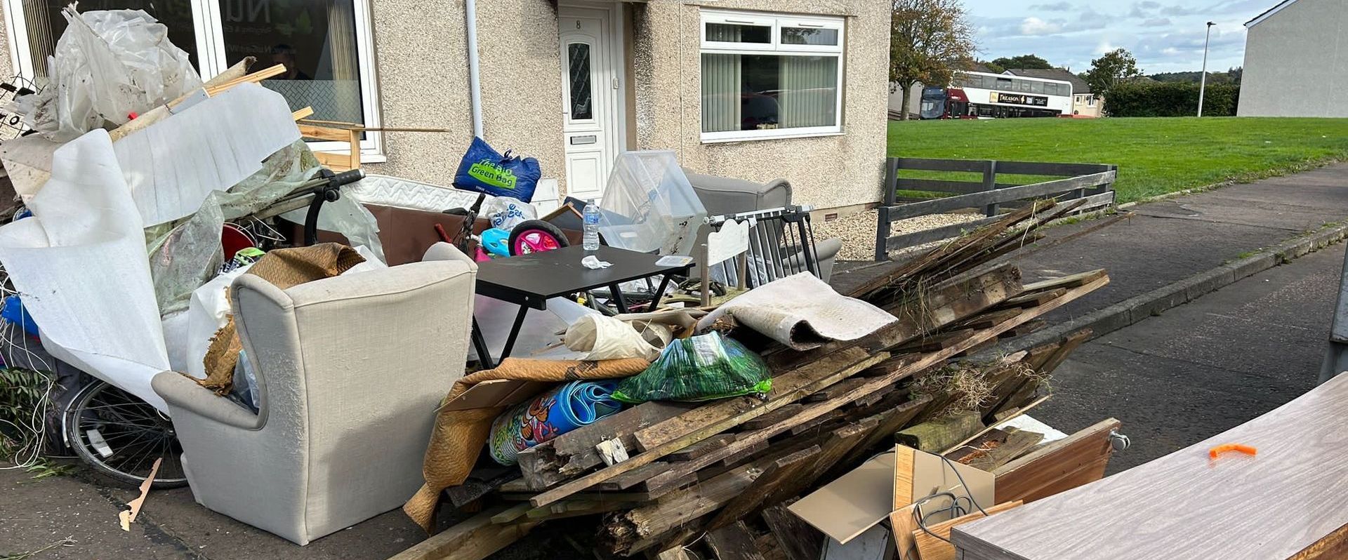 assortment of house hole junk before property clearance in Scotland