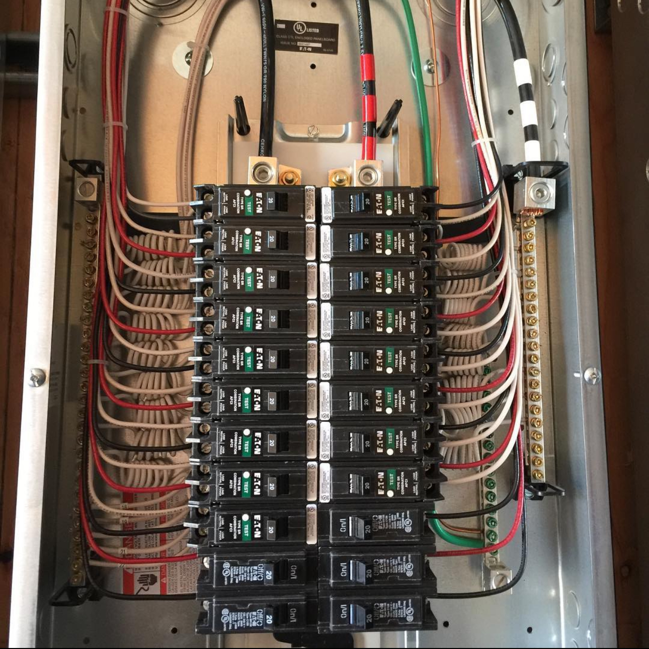 A electrical box with a label that says 50 amps