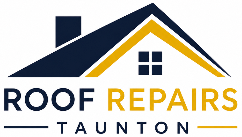 Logo for Bristol Roofing Pros. Text on navy blue and white, with a blue and gold rooftop design.