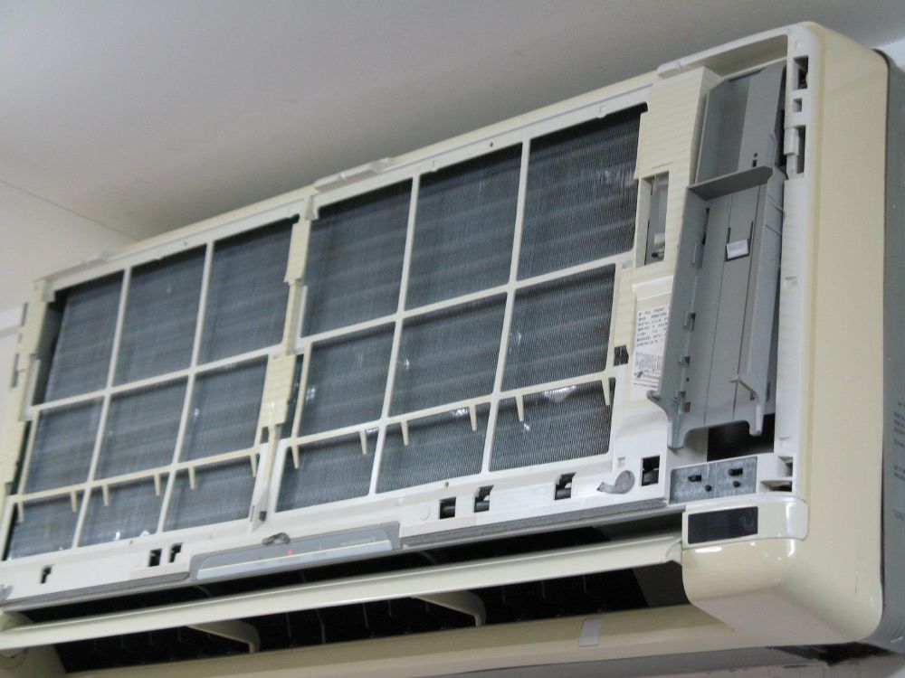 The Inside of an Air Conditioner With the Filter Removed — Air-Con Cleaning Specialists in Mossman, QLD