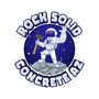 Astronaut on a rock pile holding a hammer, "Rock Solid Concrete AZ, LLC" in a circle.
