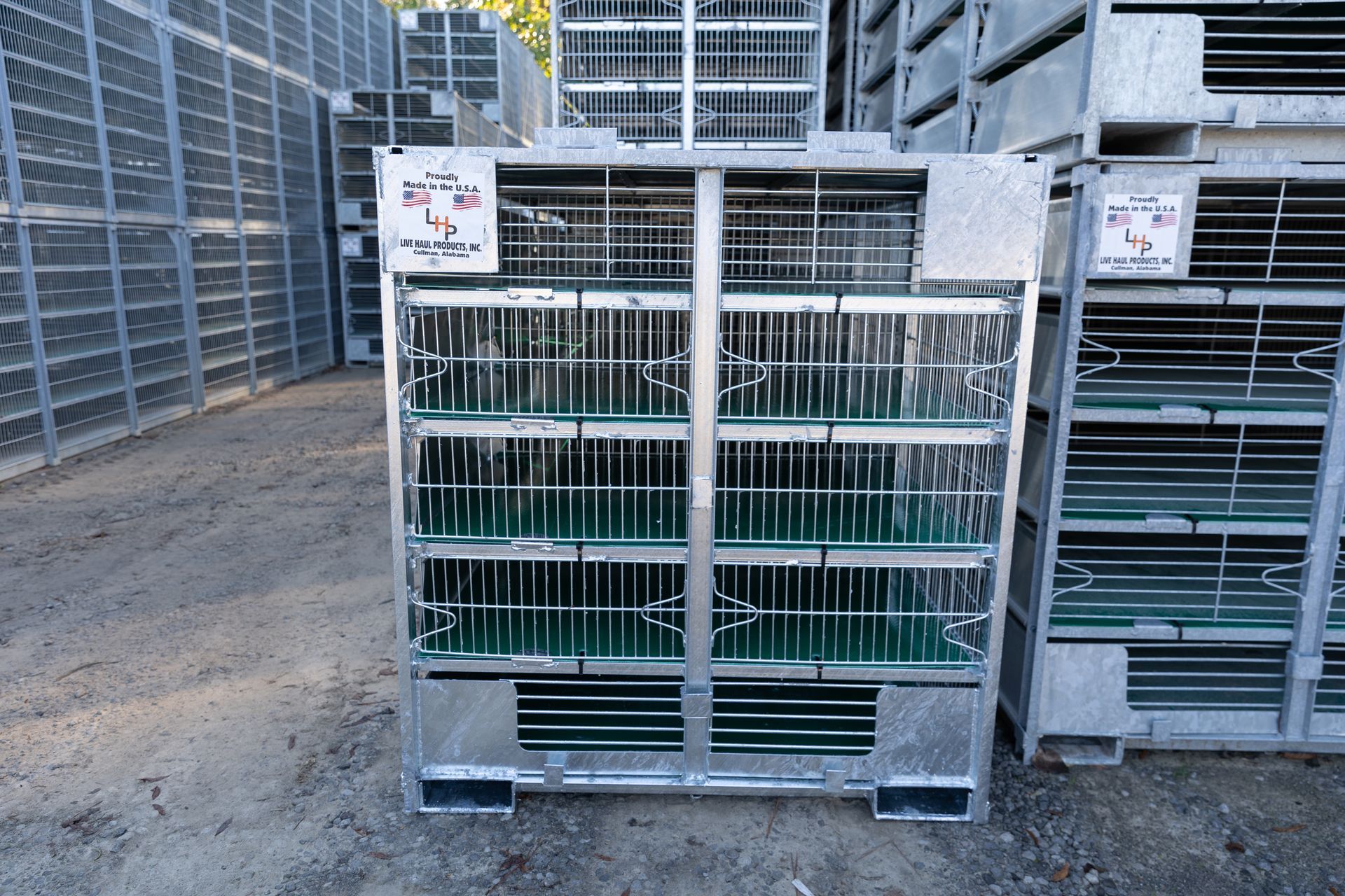 Close-up of a metal cage with 