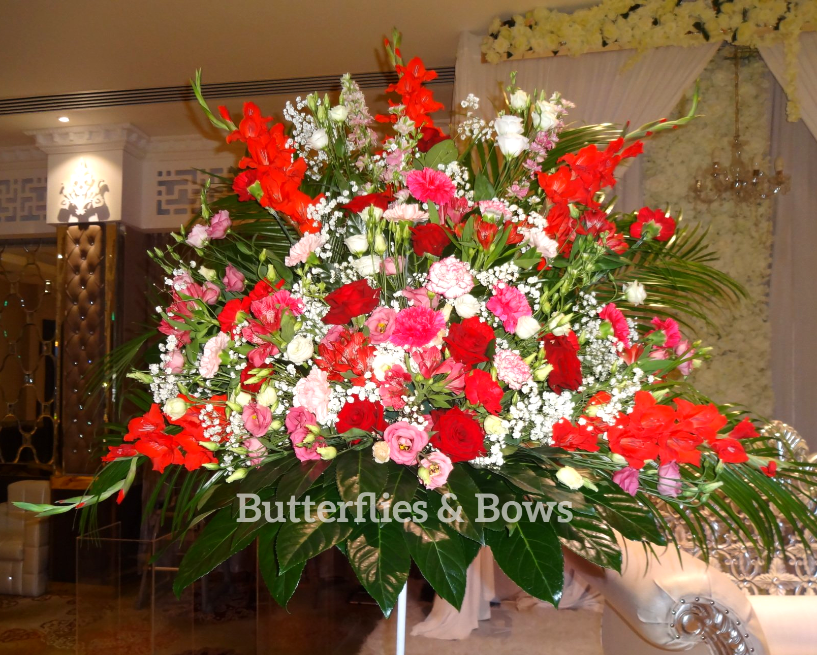 Church wedding floral display