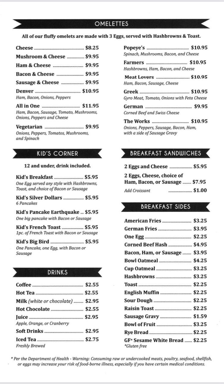 Breakfast Menu Page 2 - Jasper, IN - Cranberries Family Restaurant