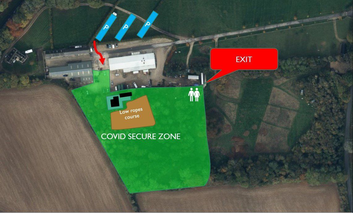 An aerial view of a covid secure zone