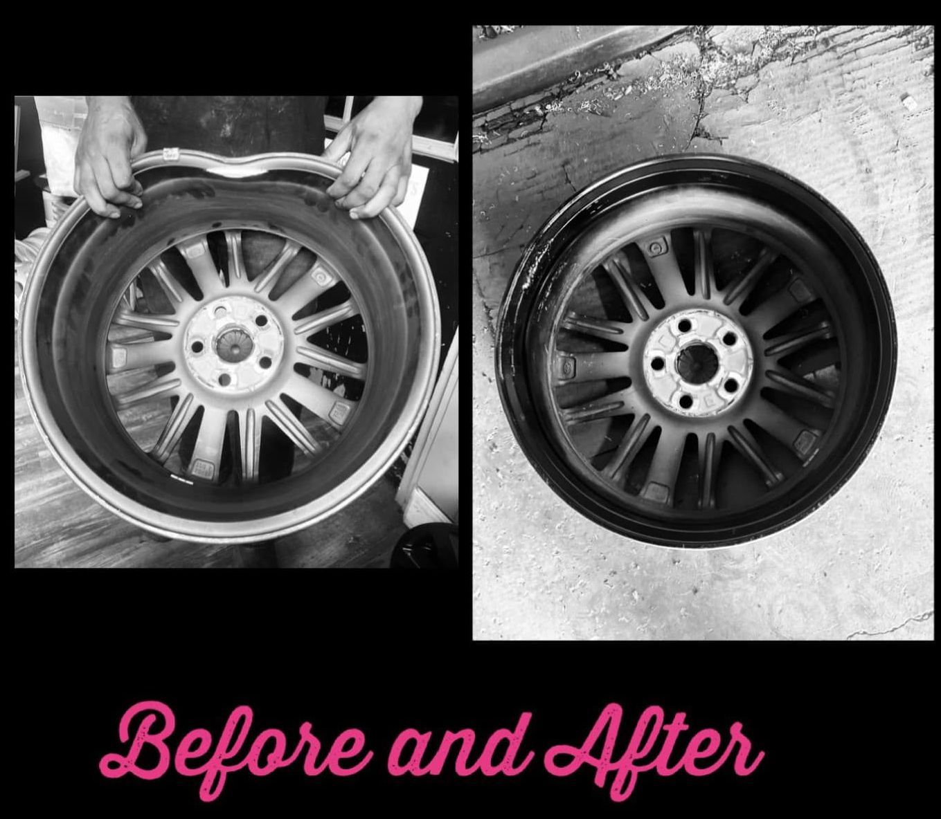 Bent Wheel Before and After Brandon Cavender