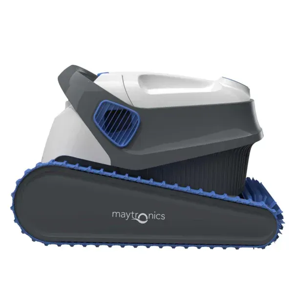 A dolphin s250 robotic pool cleaner is sitting on a white surface.