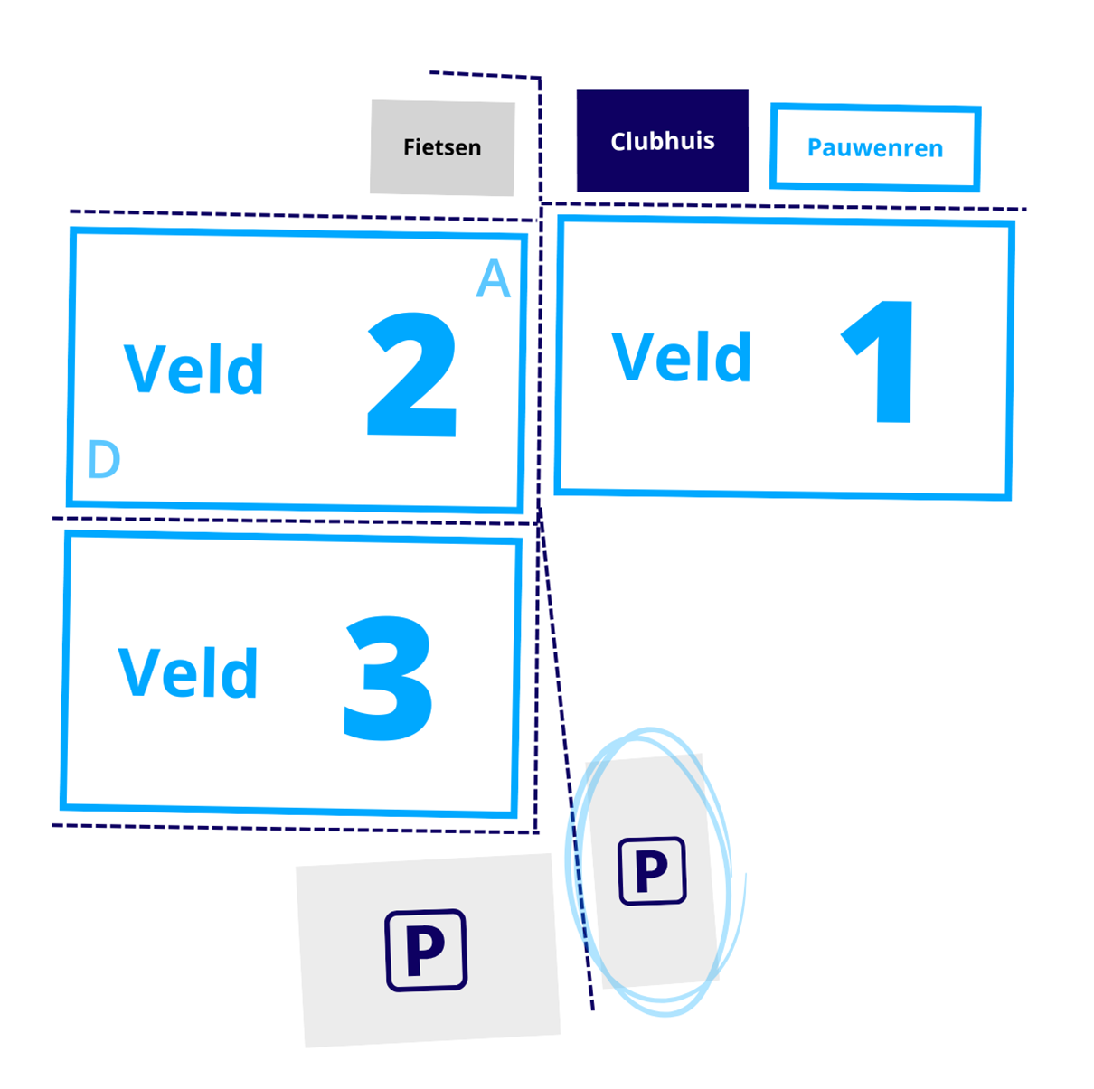 MHC Bennebroek velden plattegron