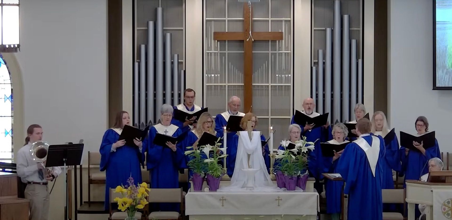Image of chancel choir in choir loft