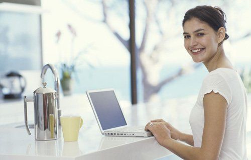 Women working on a laptop