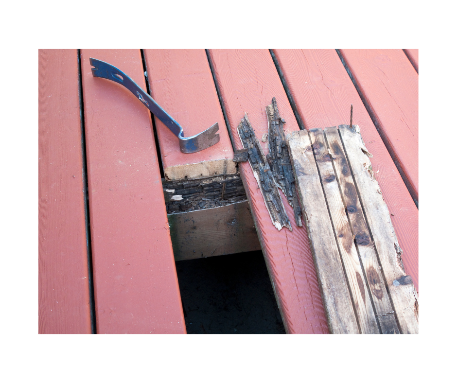 picture of deck board being replaced