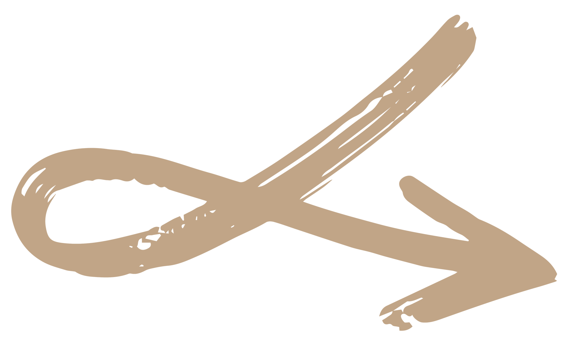 A hand drawn arrow pointing to the right on a white background.