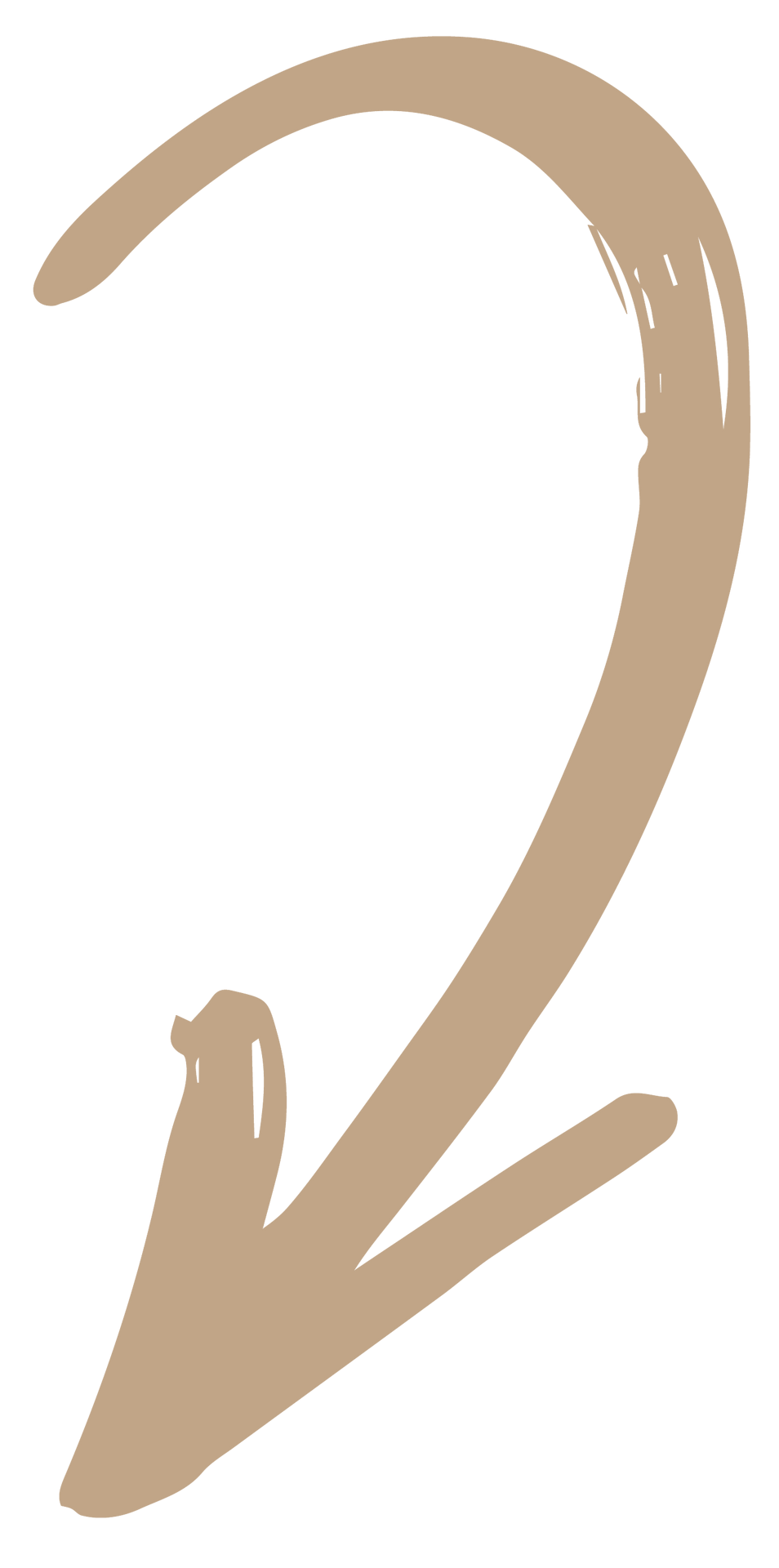 A brown arrow pointing to the right on a white background.