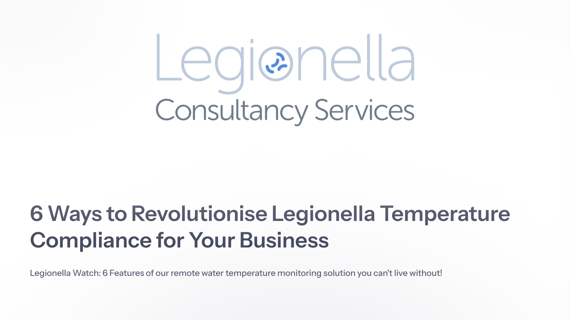 The logo for legionella consultancy services is on a white background.
