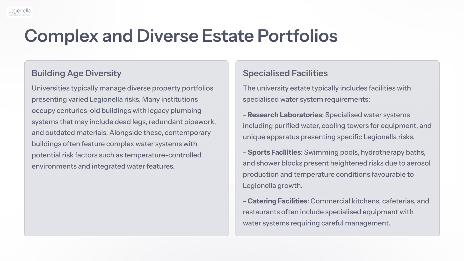 A white paper with the words `` complex and diverse estate portfolios '' on it.