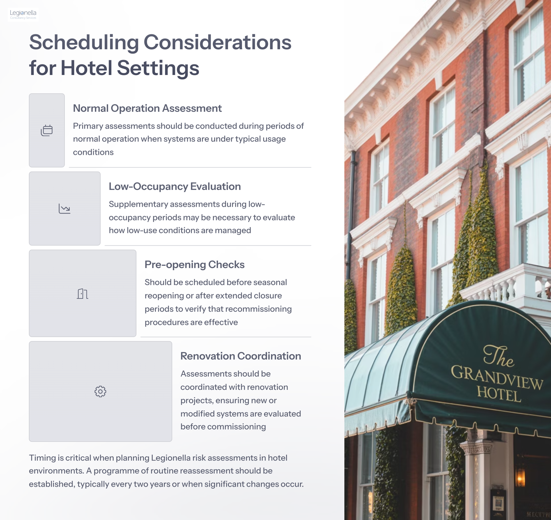 A brochure about scheduling considerations for hotel settings