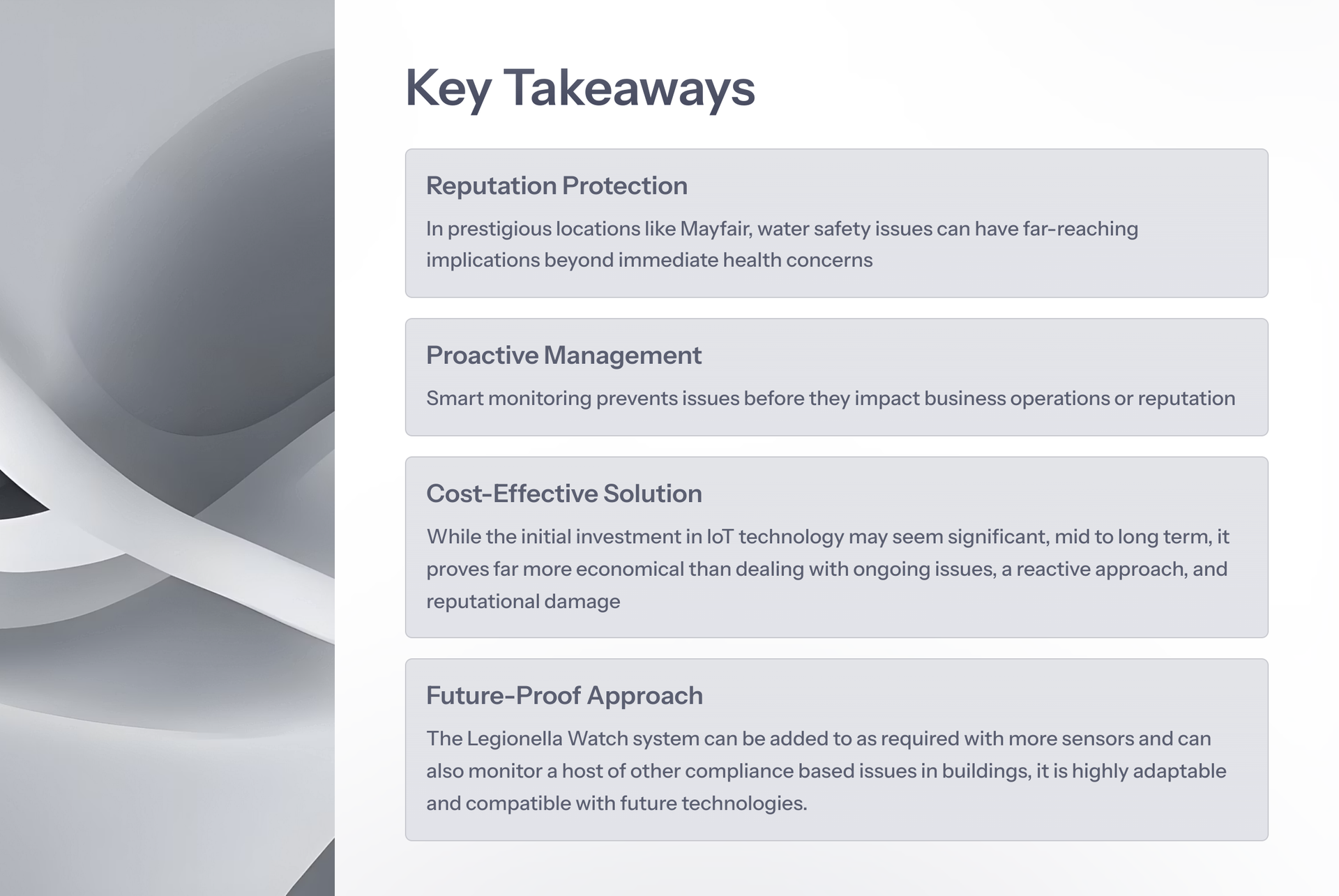 A white paper with the words key takeaways on it