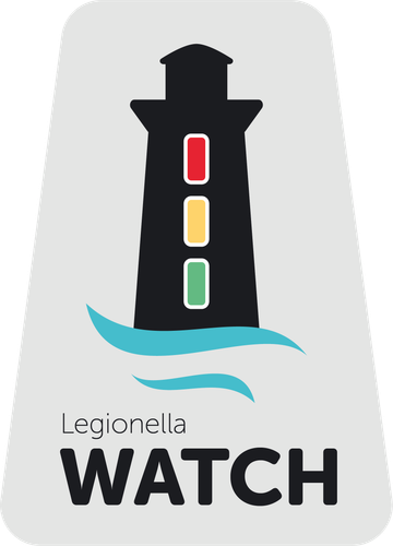 A sticker with a lighthouse and the word watch on it
