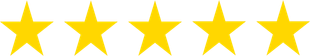 A row of yellow stars on a white background.
