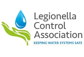 The legionella control association logo shows a hand holding a drop of water.