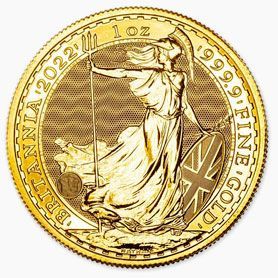 A gold coin with a picture of a woman on it.