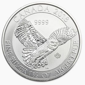 A silver coin with a picture of an owl on it.