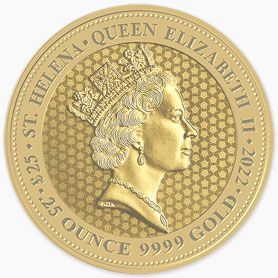 A gold coin with a picture of queen elizabeth on it