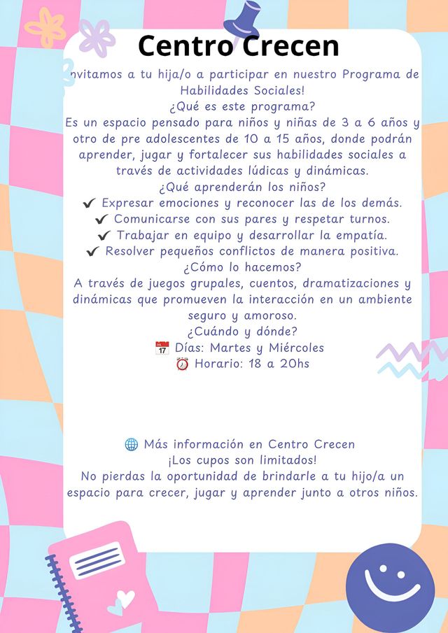 Taller de Habilidades Sociales - Volante Informativo
