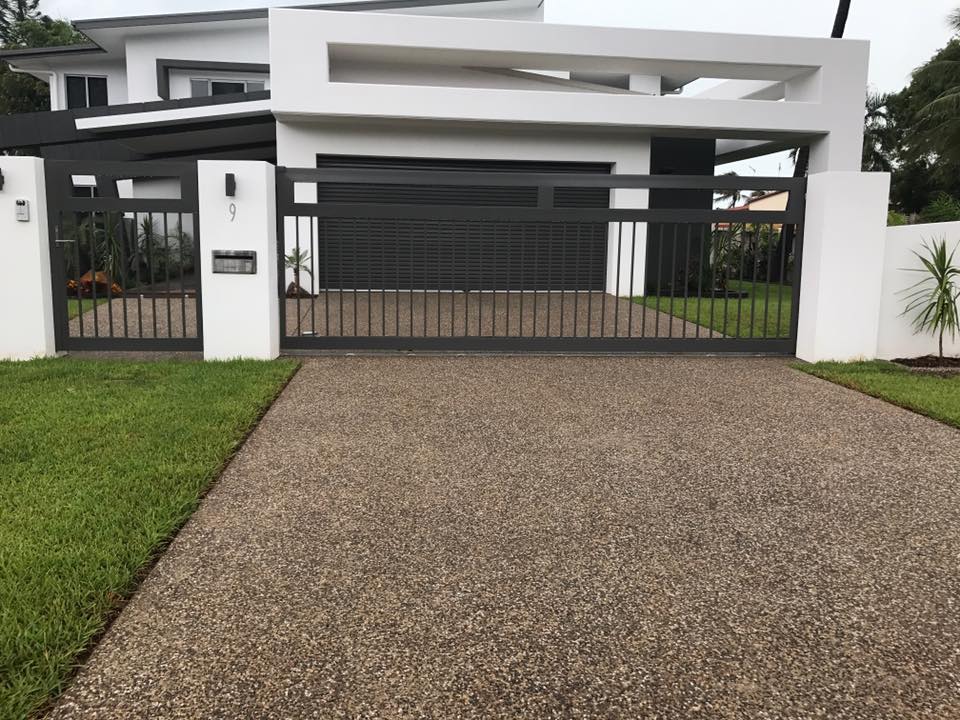 Driveway Of Modern White House — Olympic Concreting & Construction in Karama, NT